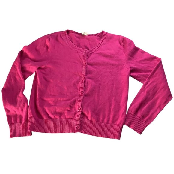 Old Navy Girls Sweater Size M (8) Pink Cardigan W/ Crew Neck Button Front Cotton - Picture 1 of 10